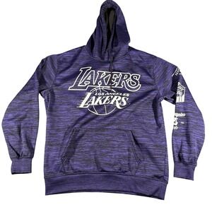 NBA Los Angeles Lakers Hoodie Mens XL Purple Black Space Dye Pullover Sweatshirt